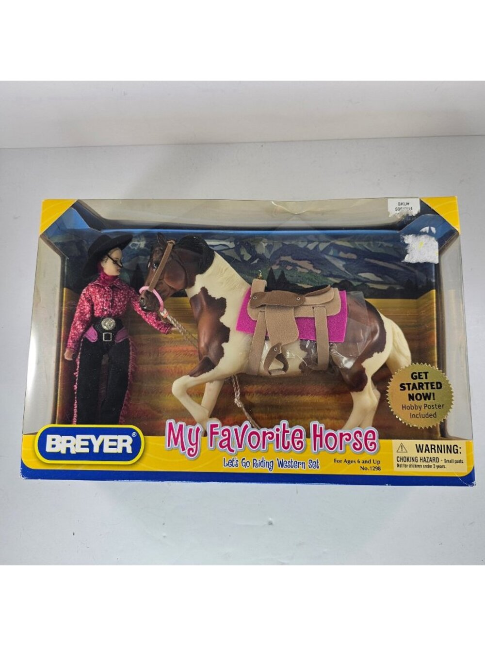 Breyer Lets Go Riding Western Set #1298 Paint Horse & Blonde Doll New in Box